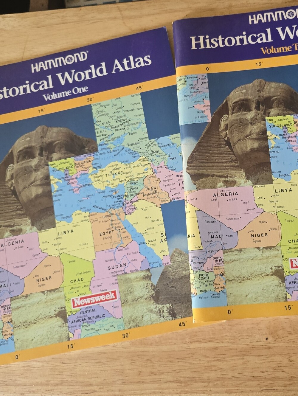 Vintage -1992World  Map Atlas 2 Books